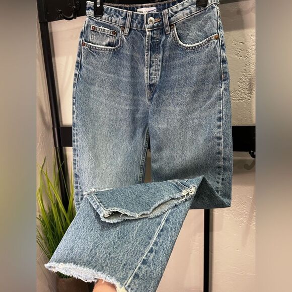 Zara Mom fit jeans tapered high waist button fly 90s size 4 - Picture 10 of 16